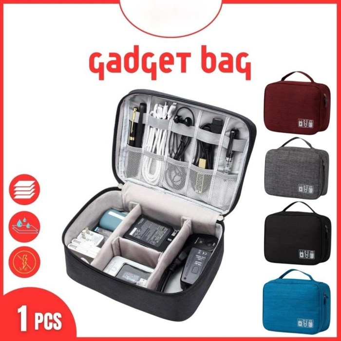 Jual Travel Gadget Travel Organizer Korean Bag Cable Powerbank Tas ... Gadget Organizer Praktis untuk Traveler